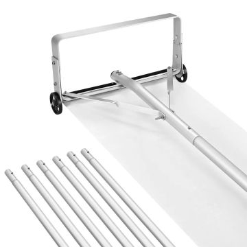 Roof snow scraper, aluminum blade, adjustable 1.58-9.13 m, with wheels and slide
