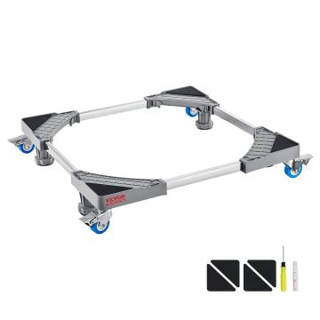 Mini fridge and washing machine stand, adjustable, casters, 181.4 kg load