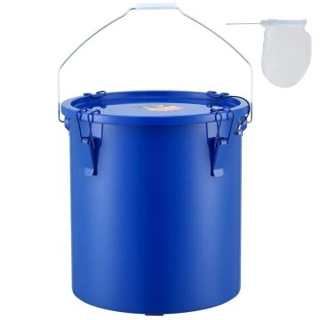 Deep fryer grease bucket 22.7 L, carbon steel, oil drain pan blue