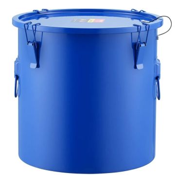 Fryer oil bucket, 8 gallon, carbon steel, blue