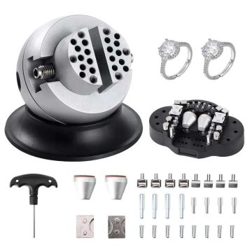 Ball engraving clamps 7.6 cm, 30 pcs., 360° rotating attachments