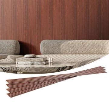 Wooden Acoustic Wall Panels, 8-Piece, 96x6 Inch, Black Walnut