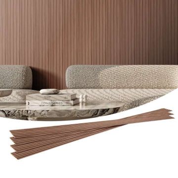 Wooden Acoustic Wall Panels, 8-Piece, 96x6 Inch, Gray Oak