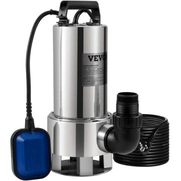 Pompa wodna zanurzeniowa, 1300 W, 20000 l/h, ze stali nierdzewnej i żeliwa, z wyłącznikiem pływakowym, do oczek wodnych i basenów ogrodowych