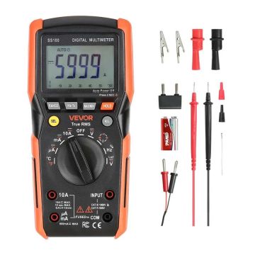 Digital multimeter TRMS, auto-ranging, voltage and current meter