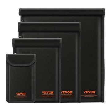 Faraday bag set for laptop, tablet, phone, radio, fireproof