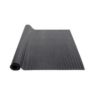 Dywanik garażowy z gumy Diamond-plate, grubość 3 mm, 4x8 stóp, czarny