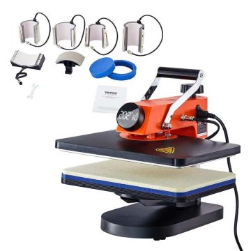 Heat press 8 in 1, 12x15 cm, sublimation machine with 360° rotation