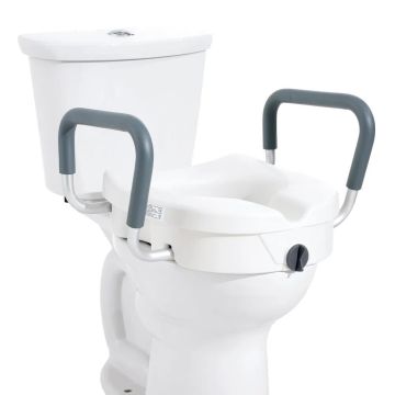 Raised toilet seats 5" height, for round and oblong toilets