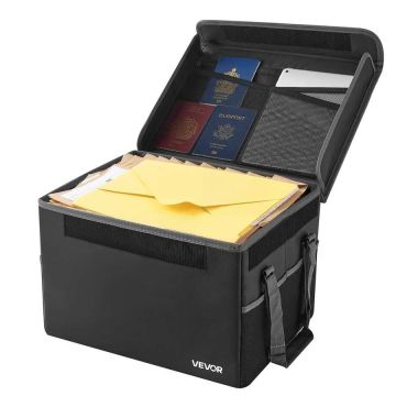 Fireproof and waterproof document box, foldable, portable