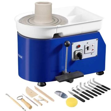 Ceramic wheel 27.9 cm with foot pedal, 350 W, sculpture tool