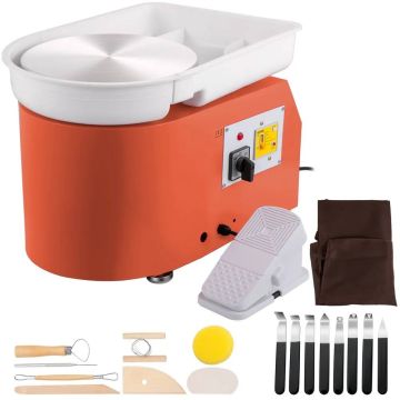Koło ceramiczne 27,9 cm 350W z regulowaną prędkością i akcesoriami, pomarańczowe