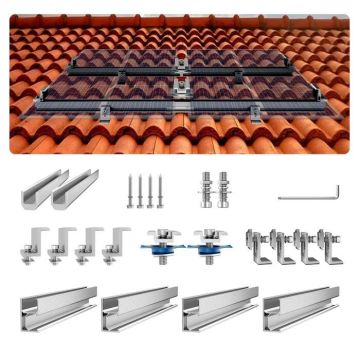Zestaw aluminiowych uchwytów montażowych do paneli słonecznych 4x30 cm