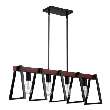 Hanging kitchen island light, 4-bulb, industrial metal, adjustable, E27