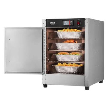 Hot food warmer, stainless steel, 4 levels, with water tray