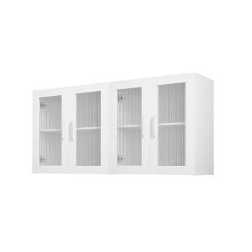 Wall-mounted laundry cabinet, 2-tier, white, 12x24x24 inches, set of 2