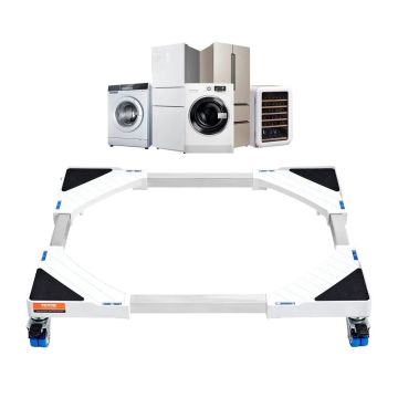 Adjustable mini fridge and washing machine stand with casters, 381-615 mm