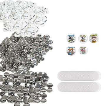 500pcs 1 inch (25mm) round metal and plastic button parts kit for DIY