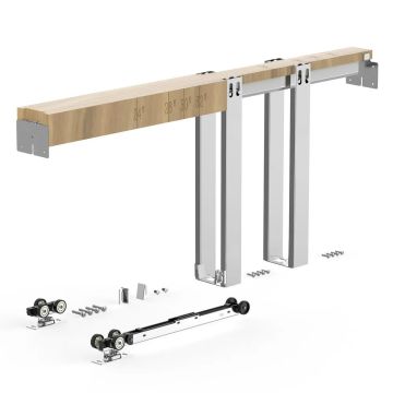 Pocket door frame set, 610-914 mm, 2134 mm high, galvanized steel