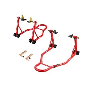 Motorcycle stand lift, 850 lbs, front and rear, red, yamaha honda kawasaki suzuki