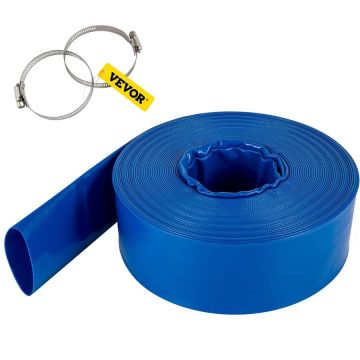 Wąż spustowy PVC 5,1 cm x 3200 cm, płaski, niebieski, do basenów