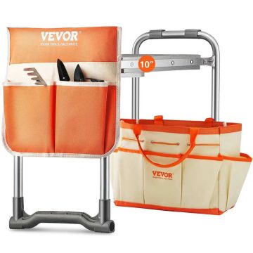 Folding garden kneeling bench with tool bag, 25 cm, 150 kg