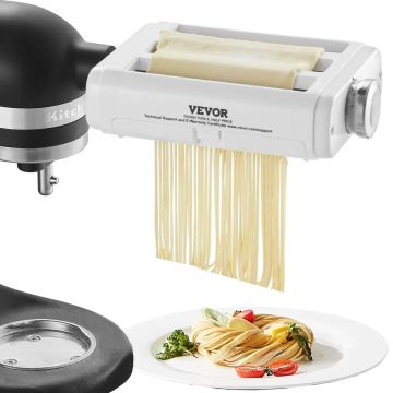 Pasta attachment for kitchenaid stand mixer, stainless steel set (3 pcs.)