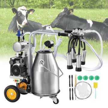 Electric cow milking machine, 25 L, 304 stainless steel