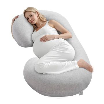 C-shaped full body pregnancy pillow with removable washable cover
