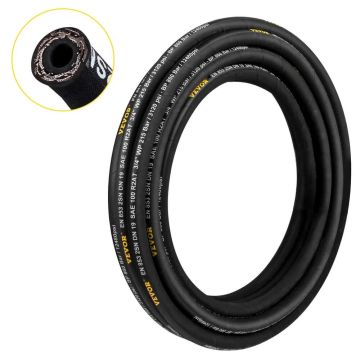 Wąż hydrauliczny gumowy 3/8", 50 stóp, 4800 PSI, drut stalowy, elastyczny