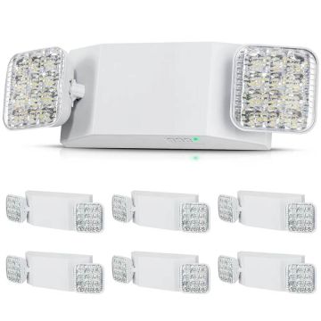 6 komercyjnych lamp awaryjnych LED, 3 W, białe, bateria 180 min