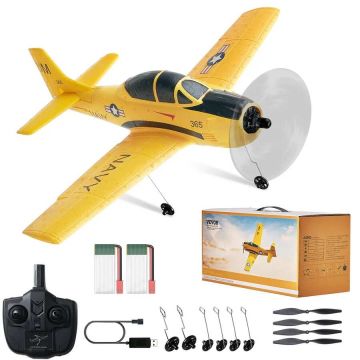 Samolot RC z żyroskopem 6-osiowym, 2,4 GHz, 4 kanały, z 2 bateriami