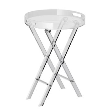 Foldable clear acrylic table for coffee and drinks