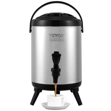 Stainless steel insulated 6 L beverage dispenser with tap