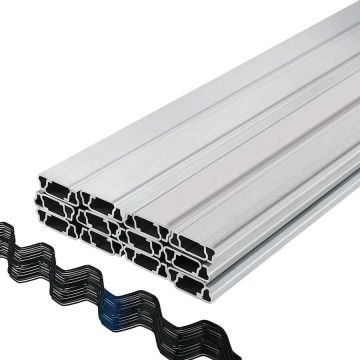Zestaw drutu sprężynowego i kanału blokującego do szklarni, 30 szt., powlekany PE, stop aluminium