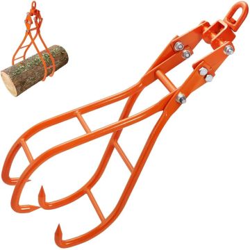 Wood tongs 36 inches, 4-jaw log lifting gripper steel, 1500 kg lifting capacity