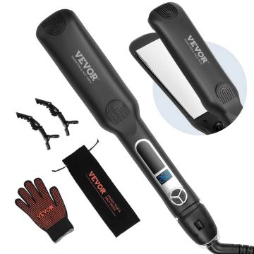 Hair straightener 1.5 inch titanium with LCD and 25 temperature levels