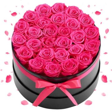Eternal flowers – 27 preserved red roses in a box, gift for women