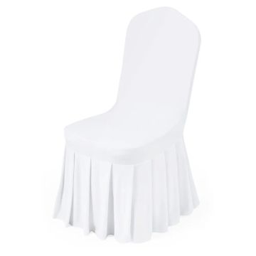 30 pcs. white stretch polyester and spandex chair covers, up to 20x18x37 cm