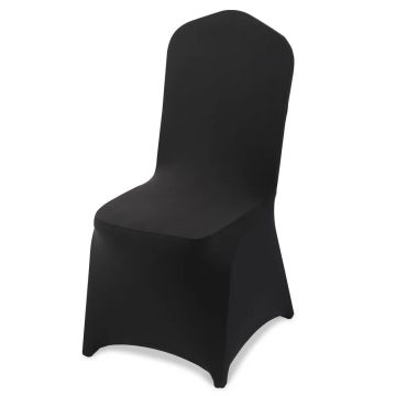 150 pcs. black stretch polyester spandex chair covers, up to 20x18x37 cm