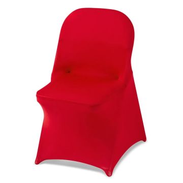 Red dark chair covers (50 pcs.), polyester and spandex, up to 17.7x18x30.3 inches.