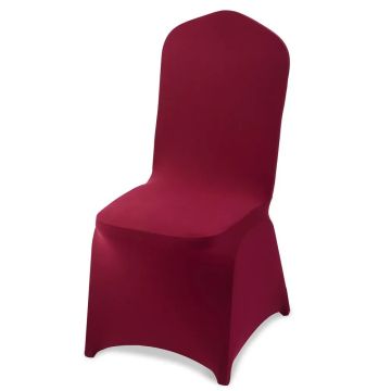 Burgundy stretch polyester and spandex chair covers, 50 pcs., up to 20x18x37 cm
