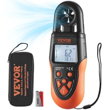 Bluetooth portable digital anemometer, wind speed and temperature, LED display