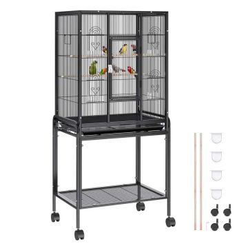 54 Inch Carbon Steel Bird Cage with Wheels and Tray