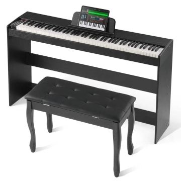 Weighted digital piano 88 keys with speakers bluetooth USB MIDI