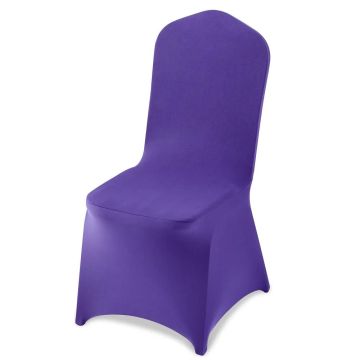 Purple stretch chair covers, polyester and spandex, 50 pcs., up to 20x18x37 cm