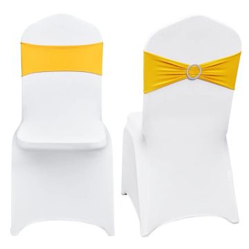 Stretch Spandex Folding Chair Covers, 30 pcs, Gold and White