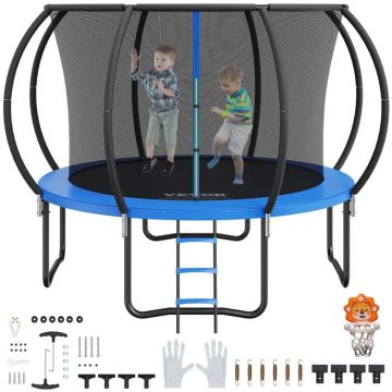 10ft Outdoor Trampoline with Net, Ladder and Pole