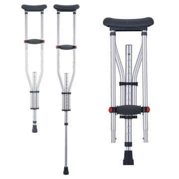 Kule ortopedyczne pod pachy z 13 poziomami regulacji, aluminiowe, z miękką poduszką, 1 para