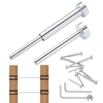 20 pcs. stainless steel cable railing set, T316, silver, 3.2 mm, for wooden and metal posts
